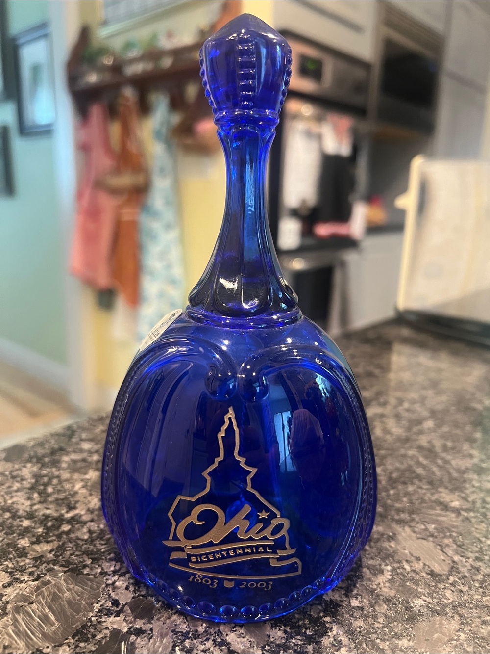 Fenton Ohio Bicentennial Cobalt Blue Glass Bell